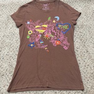 PINK brown tee